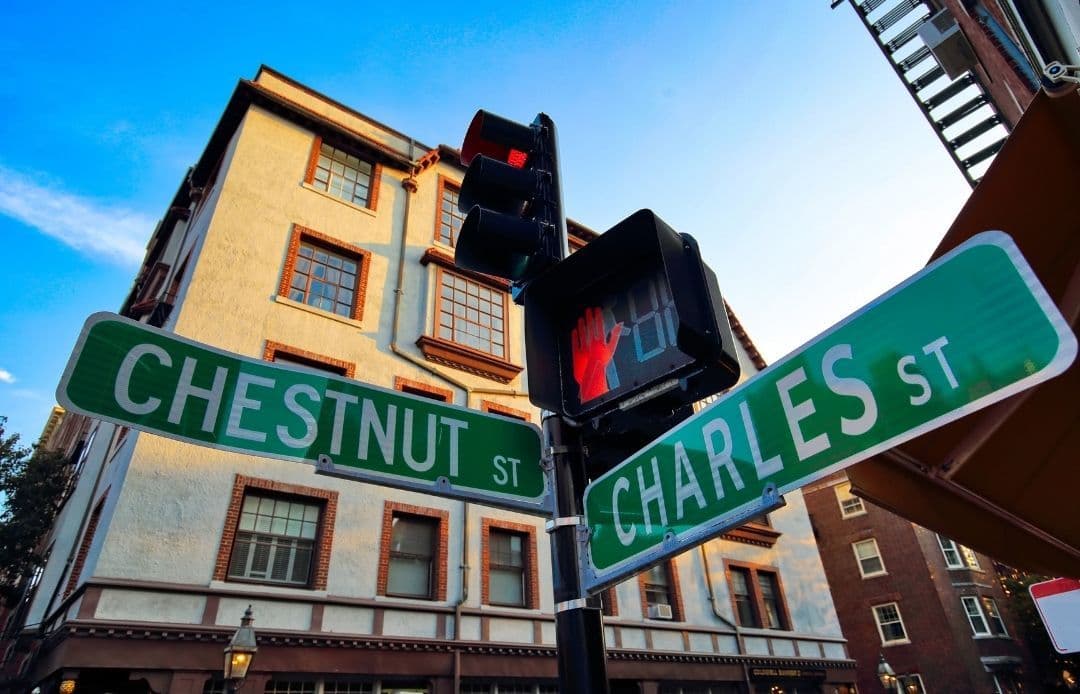 Beacon Hill Car Service Chestnut and Charles Intersection
