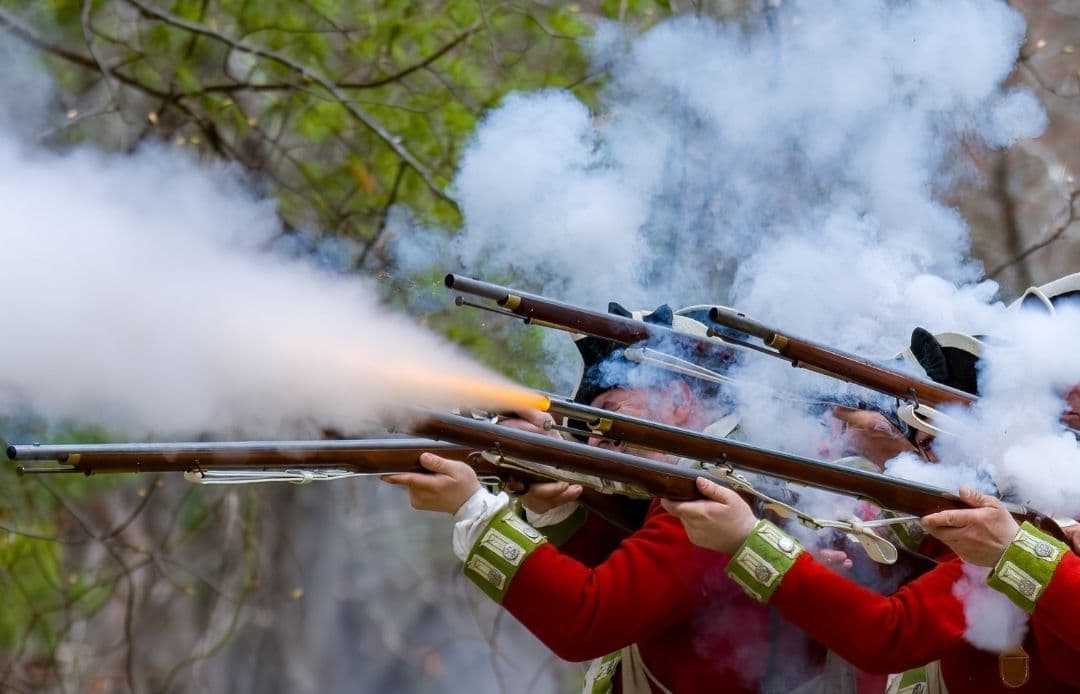 Concord MA Car Service Musket Fire in Reenactment