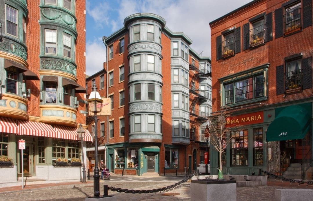 North End Boston Car Service Shop Fronts and Center