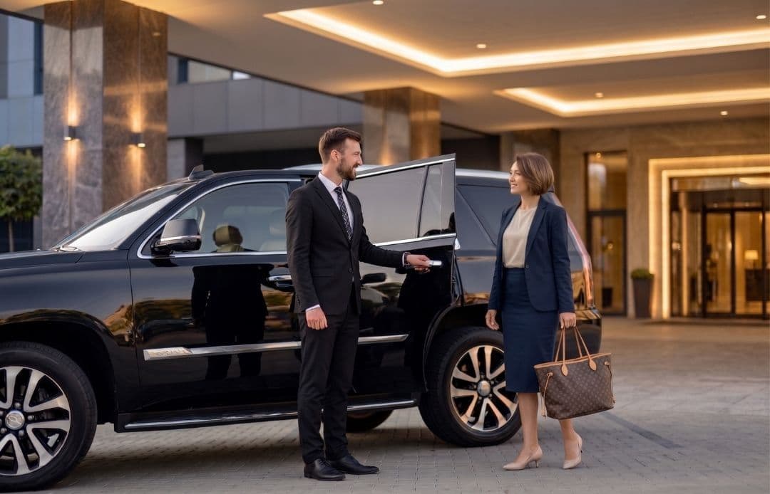chauffeur and lady