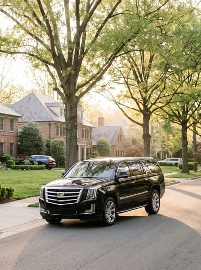 suv in quiet neighborhood  