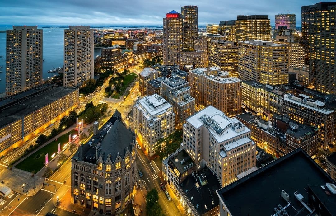 Boston Hotel Car Service Aerial View of City