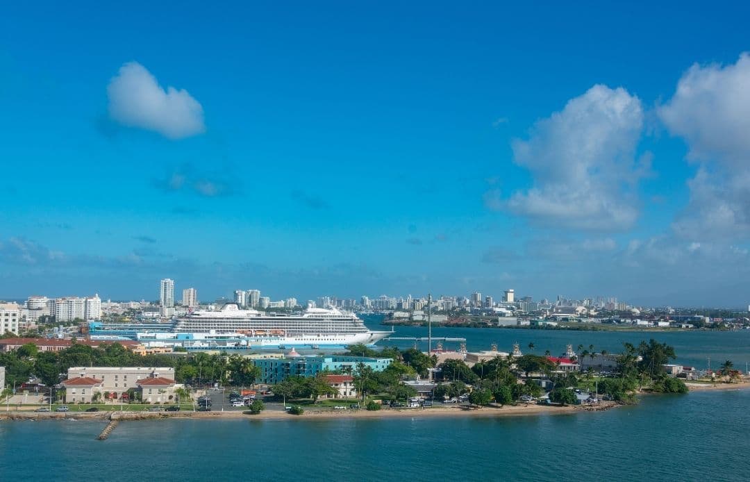 Car Service to Port of Miami Aerial View of Miami Port and Ship at Port