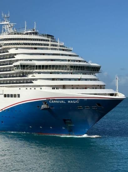 Carnival Cruise Line Transportation Shot of Front of Ship in Water
