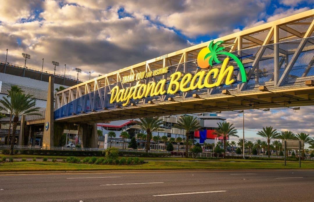 Daytona Beach Boat Show 2026 Car Service Massive Daytona Sign on Highway
