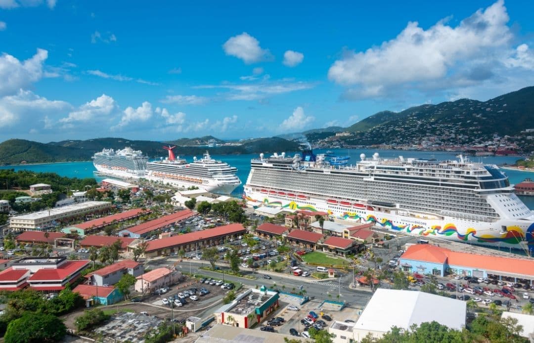 Explora Journeys Transportation Aerial View of Busy Port