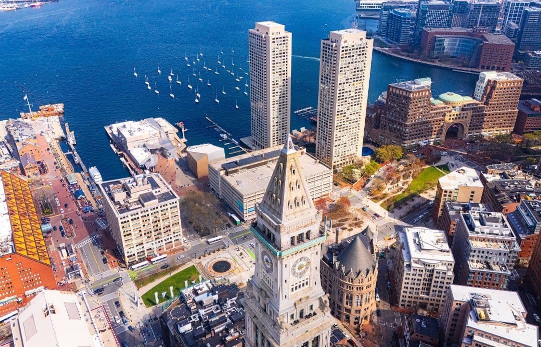 Financial District Boston Car Service Aerial View