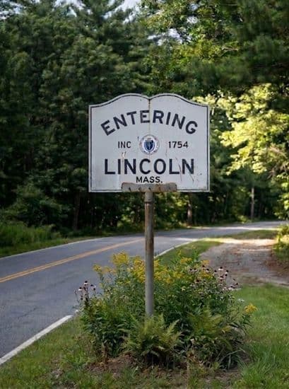 Lincoln MA Car Service Entering Lincoln Sign