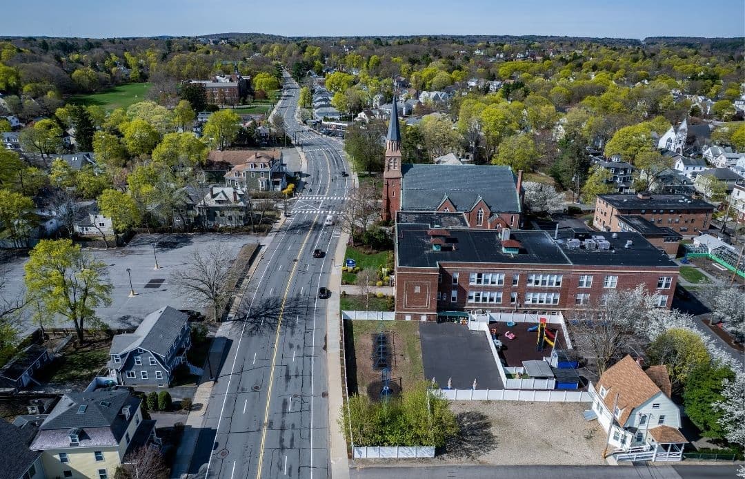 Logan Airport to Newton Car Service Aerial View of Newton