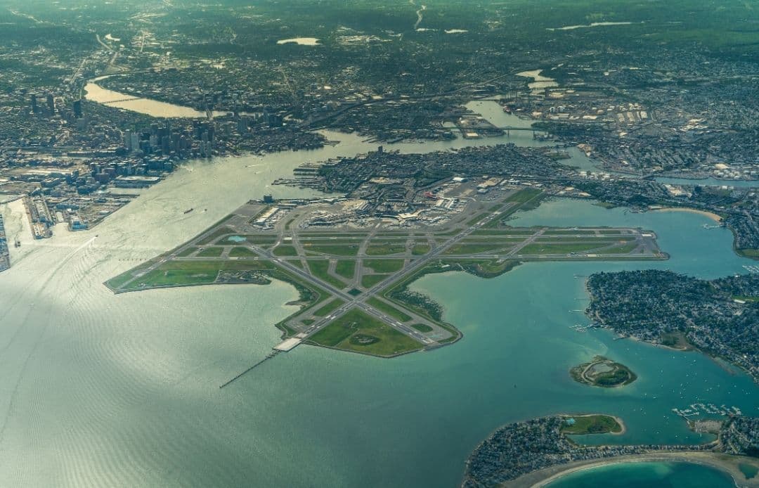 Logan Airport to Wellesley Car Service Boston Logan View From Sky
