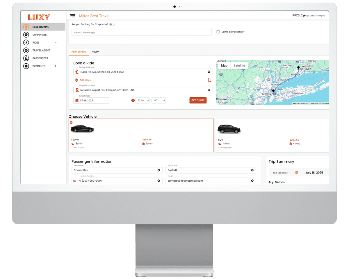 The LUXY Travel Agent Dashboard