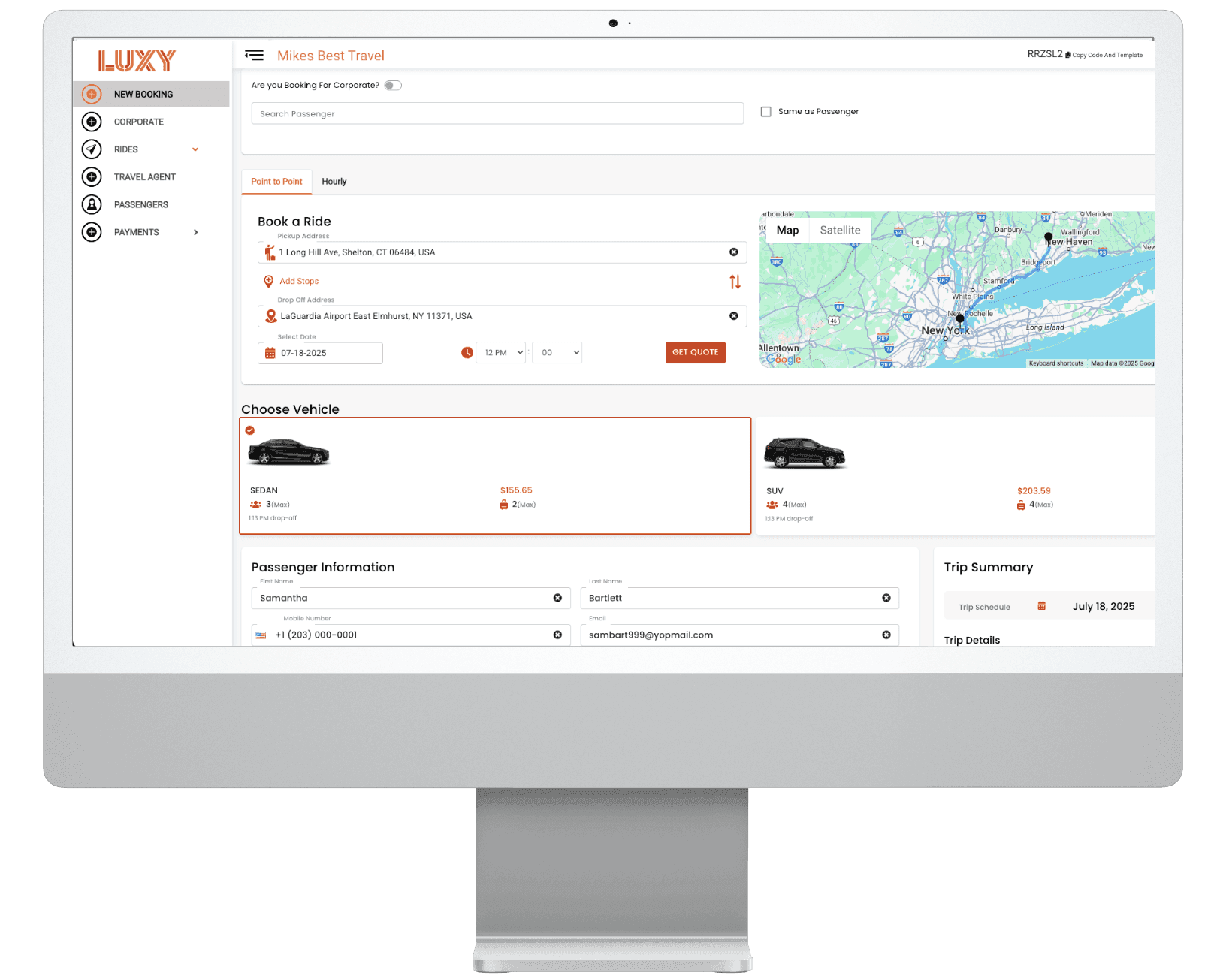 The LUXY Travel Agent Dashboard