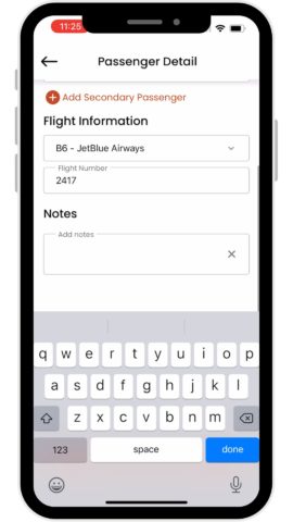 LUXY App- Add notes field