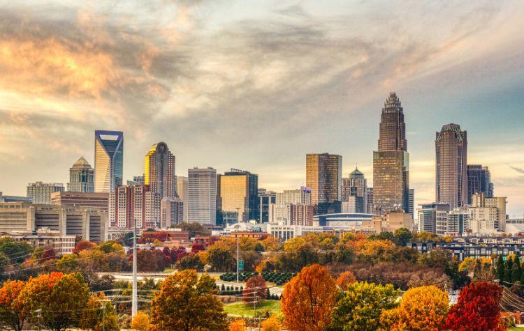 A view of Charlotte, NC in the fall