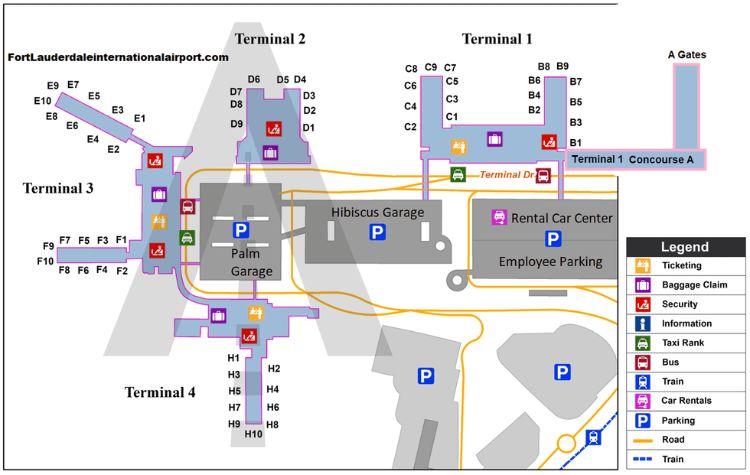 Image Credit: https://fortlauderdaleinternationalairport.com/fort-lauderdale-airport-gate-map.php