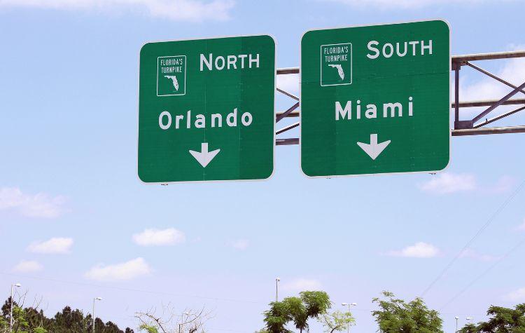 Signs on the Florida Turnpike