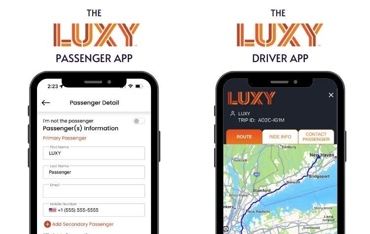 The LUXY™ passenger app and driver apps
